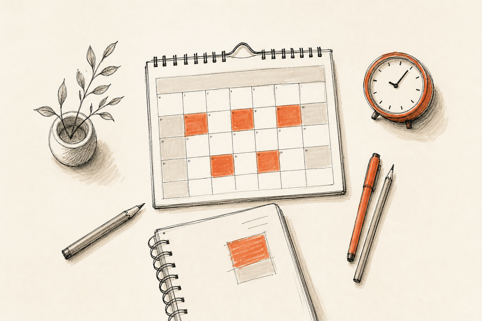 Calendario de pared con días de clase marcados para planificar el ciclo lectivo